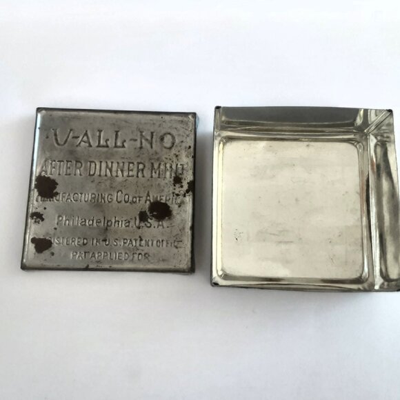 Antique V-All-No Mfg Co of America  after Dinner Mint Tin Box. 1907-1910 - Picture 3 of 3